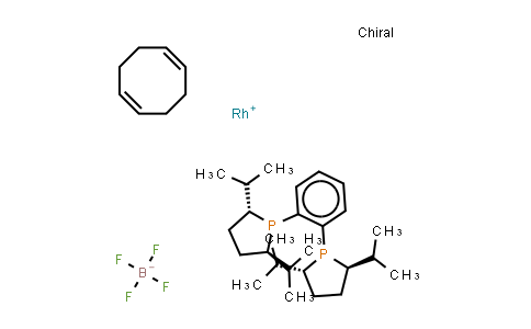 CAS No. 569650-64-2, 1,2-Bis[(2R,5R)-2,5-diisopropylphospholano]benzene(1,5-cyclooctadiene)rhodium(I) tetrafluoroborate