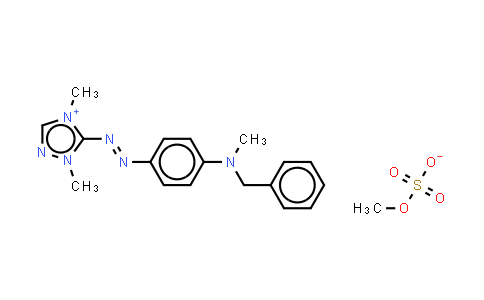 CAS No. 57583-72-9, 5-4-Benzylmethylaminophenylazo-1,4-dimethyl-1H-1,2,4-triazolium methyl sulphate