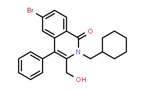 CAS No. 583832-09-1, 1(2H)-Isoquinolinone, 6-bromo-2-(cyclohexylmethyl)-3-(hydroxymethyl)-4-phenyl-