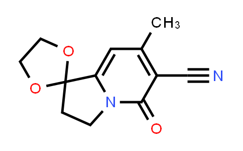 DY561906 | 58610-64-3 | 7'-Methyl-5'-oxo-3',5'-dihydro-2'H-spiro[[1,3]dioxolane-2,1'-indolizine]-6'-carbonitrile