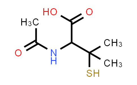CAS No. 59-53-0, 2-Acetamido-3-methyl-3-sulfanylbutanoic acid