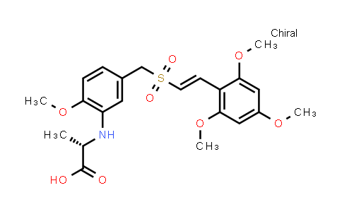 CAS No. 592542-82-0, Alanine, N-[2-methoxy-5-[[[(1E)-2-(2,4,6-trimethoxyphenyl)ethenyl]sulfonyl]methyl]phenyl]-