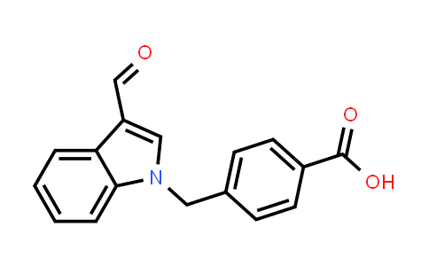 CAS No. 592546-71-9, 4-((3-Formyl-1h-indol-1-yl)methyl)benzoic acid