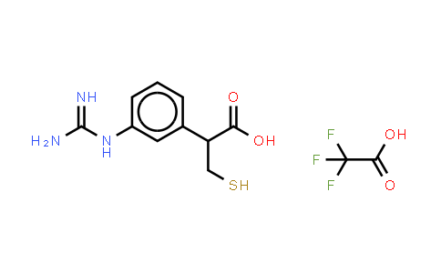 CAS No. 607833-11-4, Benzeneacetic acid, 3-[(aminoiminomethyl)amino]-a-(mercaptomethyl)-, CF3COOH slat