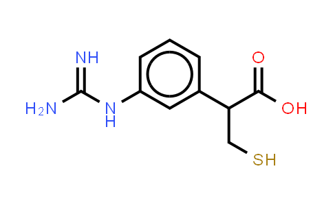 CAS No. 607833-24-9, Benzeneacetic acid, 3-[(aminoiminomethyl)amino]-α-(mercaptomethyl)-, (-)-