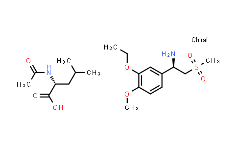 CAS No. 608142-28-5, (R)-1-(3-ethoxy-4-methoxyphenyl)-2-(methylsulfonyl)ethanamine (R)-2-acetamido-4-methylpentanoate