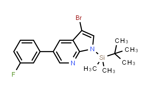 CAS No. 611226-89-2, 3-bromo-1-(tert-butyldimethylsilyl)-5-(3-fluorophenyl)-1H-pyrrolo[2,3-b]pyridine