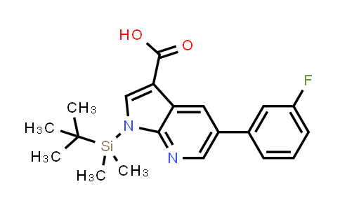 CAS No. 611226-90-5, 1-(tert-butyldimethylsilyl)-5-(3-fluorophenyl)-1H-pyrrolo[2,3-b]pyridine-3-carboxylic acid