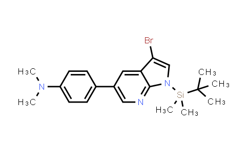 CAS No. 611227-35-1, 4-(3-bromo-1-(tert-butyldimethylsilyl)-1H-pyrrolo[2,3-b]pyridin-5-yl)-N,N-dimethylbenzenamine