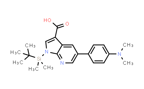 CAS No. 611227-37-3, 1-(tert-butyldimethylsilyl)-5-(4-(dimethylamino)phenyl)-1H-pyrrolo[2,3-b]pyridine-3-carboxylic acid
