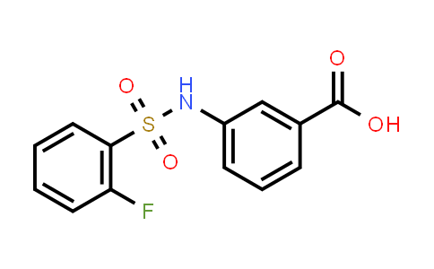 CAS No. 612041-66-4, 3-((2-Fluorophenyl)sulfonamido)benzoic acid