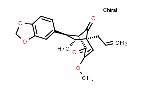 CAS No. 61240-34-4, rel-(1R,5R,6R,7R)-7-(1,3-Benzodioxol-5-yl)-3-methoxy-6-methyl-5-(2-propen-1-yl)bicyclo[3.2.1]oct-3-ene-2,8-dione