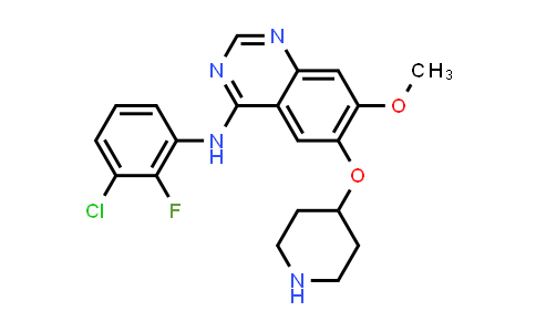 CAS No. 612500-78-4, N-(3-Chloro-2-fluorophenyl)-7-methoxy-6-(piperidin-4-yloxy)quinazolin-4-amine