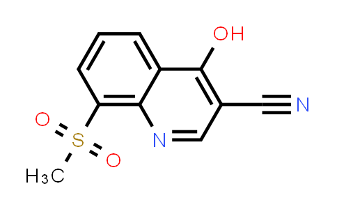 CAS No. 61338-19-0, 3-Quinolinecarbonitrile, 4-hydroxy-8-(methylsulfonyl)-