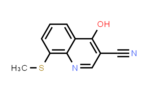 CAS No. 61338-28-1, 3-Quinolinecarbonitrile, 4-hydroxy-8-(methylthio)-