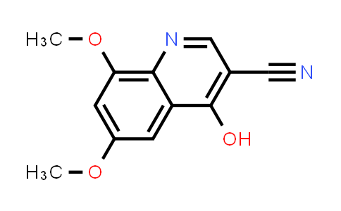 CAS No. 61338-39-4, 3-Quinolinecarbonitrile, 4-hydroxy-6,8-dimethoxy-