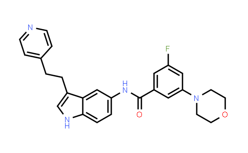 CAS No. 616242-87-6, Benzamide, 3-fluoro-5-(4-morpholinyl)-N-[3-[2-(4-pyridinyl)ethyl]-1H-indol-5-yl]-