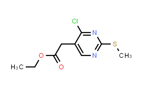 CAS No. 61727-34-2, Ethyl 2-(4-chloro-2-(methylthio)pyrimidin-5-yl)acetate