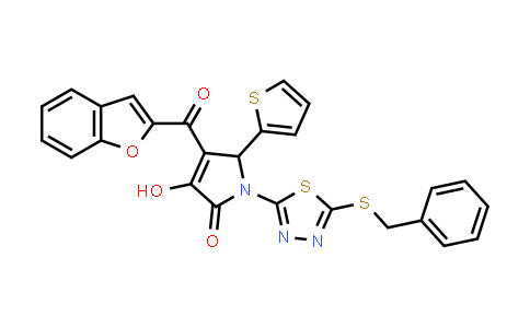 CAS No. 618864-56-5, 4-(Benzofuran-2-carbonyl)-1-(5-(benzylthio)-1,3,4-thiadiazol-2-yl)-3-hydroxy-5-(thiophen-2-yl)-1H-pyrrol-2(5H)-one