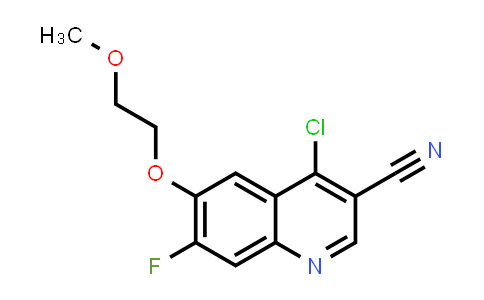 CAS No. 622369-55-5, 3-Quinolinecarbonitrile, 4-chloro-7-fluoro-6-(2-methoxyethoxy)-