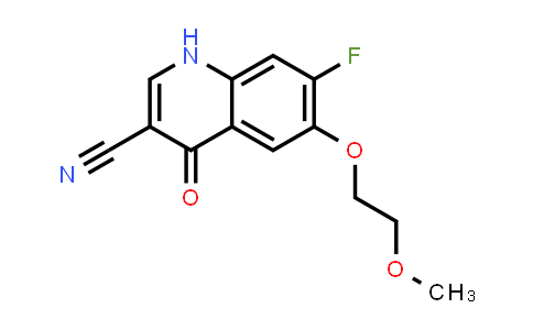CAS No. 622369-56-6, 3-Quinolinecarbonitrile, 7-fluoro-1,4-dihydro-6-(2-methoxyethoxy)-4-oxo-