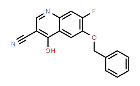 CAS No. 622369-61-3, 3-Quinolinecarbonitrile, 7-fluoro-4-hydroxy-6-(phenylmethoxy)-