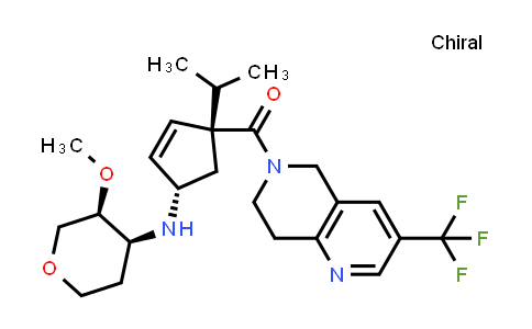 CAS No. 625097-31-6, ((1S,4S)-1-isopropyl-4-((3S,4S)-3-methoxytetrahydro-2H-pyran-4-ylamino)cyclopent-2-enyl)(3-(trifluoromethyl)-7,8-dihydro-1,6-naphthyridin-6(5H)-yl)methanone