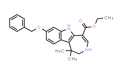 CAS No. 629662-41-5, Azepino[4,5-b]indole-5-carboxylic acid, 1,2,3,6-tetrahydro-1,1-dimethyl-8-(phenylmethoxy)-, ethyl ester
