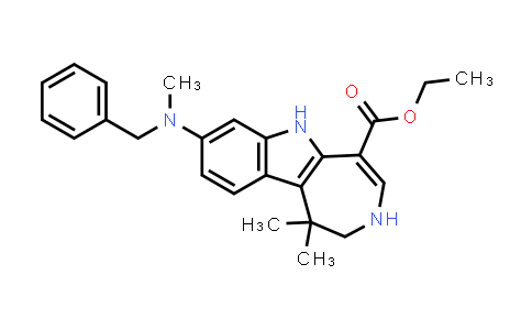 MC564345 | 629662-64-2 | Azepino[4,5-b]indole-5-carboxylic acid, 1,2,3,6-tetrahydro-1,1-dimethyl-8-[methyl(phenylmethyl)amino]-, ethyl ester