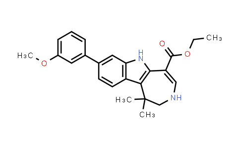 CAS No. 629662-81-3, Azepino[4,5-b]indole-5-carboxylic acid, 1,2,3,6-tetrahydro-8-(3-methoxyphenyl)-1,1-dimethyl-, ethyl ester
