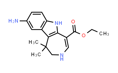 CAS No. 629663-24-7, Azepino[4,5-b]indole-5-carboxylic acid, 9-amino-1,2,3,6-tetrahydro-1,1-dimethyl-, ethyl ester