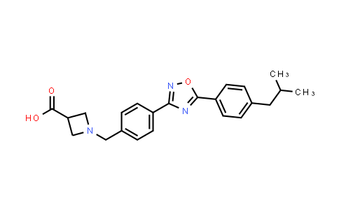 CAS No. 635701-59-6, 3-Azetidinecarboxylic acid, 1-[[4-[5-[4-(2-methylpropyl)phenyl]-1,2,4-oxadiazol-3-yl]phenyl]methyl]-