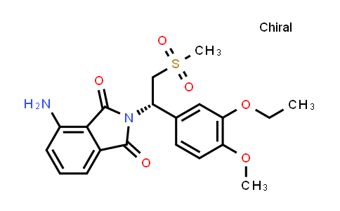 CAS No. 635705-72-5, 1H-Isoindole-1,3(2H)-dione, 4-amino-2-[(1S)-1-(3-ethoxy-4-methoxyphenyl)-2-(methylsulfonyl)ethyl]-