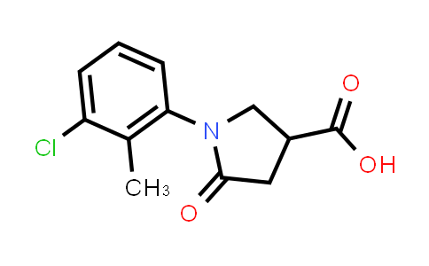 CAS No. 63674-94-2, 1-(3-Chloro-2-methylphenyl)-5-oxopyrrolidine-3-carboxylic acid