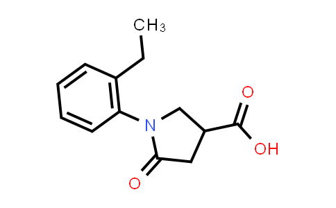 CAS No. 63675-17-2, 1-(2-Ethyl-phenyl)-5-oxo-pyrrolidine-3-carboxylic acid