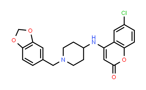 CAS No. 638191-35-2, 4-[[1-(1,3-Benzodioxol-5-ylmethyl)-4-piperidinyl]amino]-6-chloro-2H-1-benzopyran-2-one
