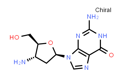 CAS No. 66323-49-7, 2-Amino-9-((2R,4S,5S)-4-amino-5-(hydroxymethyl)tetrahydrofuran-2-yl)-1H-purin-6(9H)-one