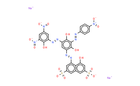 CAS No. 6637-87-2, Disodium 4-2,4-dihydroxy-5-(2-hydroxy-3,5-dinitrophenyl)azo-3-(4-nitrophenyl)azophenylazo-5-hydroxynaphthalene-2,7-disulphon ate