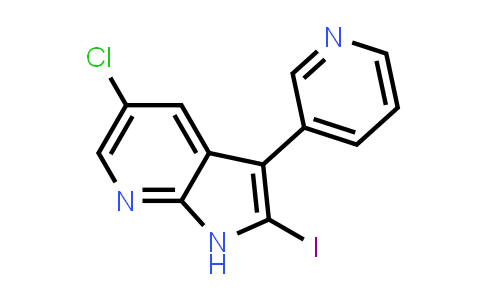CAS No. 664991-74-6, 1H-Pyrrolo[2,3-b]pyridine, 5-chloro-2-iodo-3-(3-pyridinyl)-