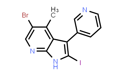 CAS No. 664991-78-0, 1H-Pyrrolo[2,3-b]pyridine, 5-bromo-2-iodo-4-methyl-3-(3-pyridinyl)-