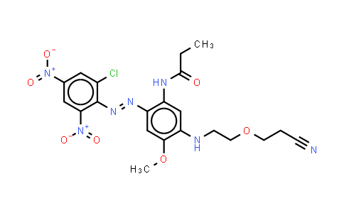 CAS No. 66693-27-4, N-2-(2-Chloro-4,6-dinitrophenyl)azo-5-2-(2-cyanoethoxy)ethylamino-4-methoxyphenylpropionamide