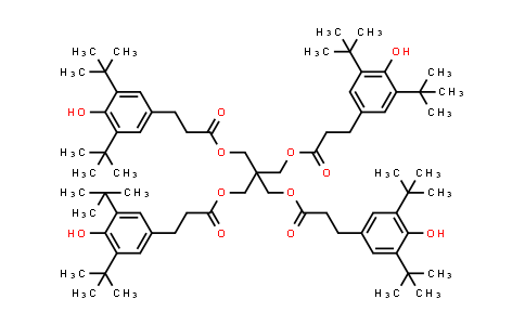 CAS No. 6683-19-8, 2,2-Bis(((3-(3,5-di-tert-butyl-4-hydroxyphenyl)propanoyl)oxy)methyl)propane-1,3-diyl bis(3-(3,5-di-tert-butyl-4-hydroxyphenyl)propanoate)