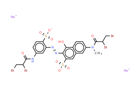 CAS No. 67827-67-2, 3-5-(2,3-dibromo-1-oxopropyl)amino-2-sulphonatophenylazo-7-(2,3-dibromo-1-oxopropyl)methylamino-4-hydroxynaphthalen e-2-sulphonate (sodium salt)