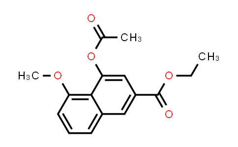 CAS No. 680183-20-4, 2-Naphthalenecarboxylic acid, 4-(acetyloxy)-5-methoxy-, ethyl ester