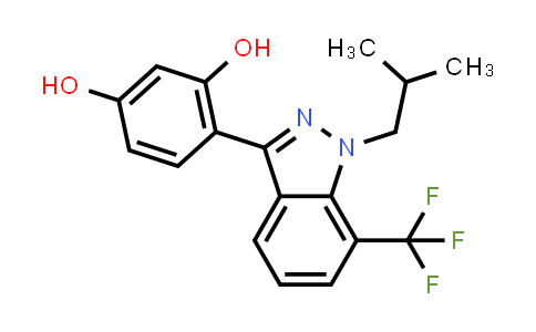 CAS No. 680611-93-2, 1,3-Benzenediol, 4-[1-(2-methylpropyl)-7-(trifluoromethyl)-1H-indazol-3-yl]-