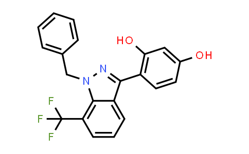 CAS No. 680613-15-4, 1,3-Benzenediol, 4-[1-(phenylmethyl)-7-(trifluoromethyl)-1H-indazol-3-yl]-