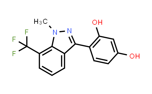 CAS No. 680613-39-2, 1,3-Benzenediol, 4-[1-methyl-7-(trifluoromethyl)-1H-indazol-3-yl]-