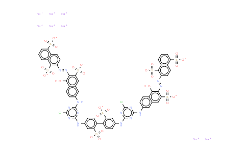 CAS No. 68110-30-5, 2,2'-(2,2'-disulphonato1,1'-biphenyl-4,4'-diyl)bisimino(6-chloro-1,3,5-triazine-4,2-diyl)imino(1-hydroxy-3-sulphonato naphthalene-6,2-diyl)azobisnaphthalene-1,5-disulphonate (sodium salt)