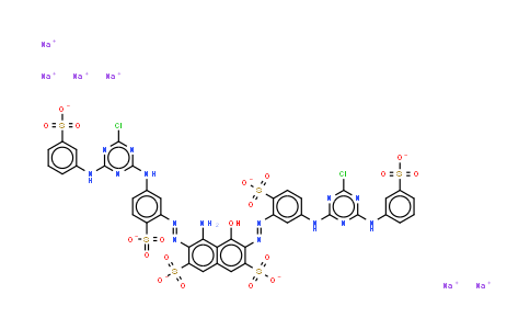 CAS No. 68133-24-4, 4-amino-3,6-bis5-4-chloro-6-(3-sulphonatophenyl)amino-1,3,5-triazin-2-ylamino-2-sulphonatophenylazo-5-hydroxyna phthalene-2,7-disulphonate (sodium salt)