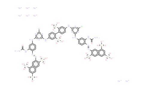 CAS No. 68133-40-4, 7,7'-(2,2'-disulphonato1,1'-biphenyl-4,4'-diyl)bisimino(6-chloro-1,3,5-triazine-4,2-diyl)imino2-(carbamoylamino)-4, 1-phenyleneazobis(naphthalene-1,3,6-trisulphonate) ( sodium salt)